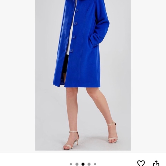 Elegant Blue Women's Coat - Picture 3 of 5